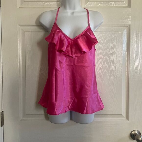 In Bloom Small Pajama Set Silky Pink Tank Top Shorts - Picture 2 of 8